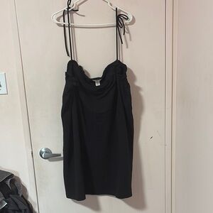 H&M Black Spaghetti Strap Mini Slip Dress